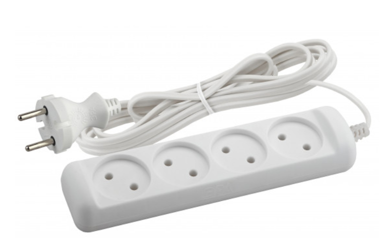 UX-4-3m Удлин-ль ЭРА без заземл, 1300Вт, 4гн, 3м (20/600)