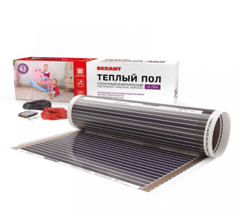 Пленочный теплый пол RXM 220 -0,5- 5 (мощность: 1100Вт) REXANT 51-0508-4