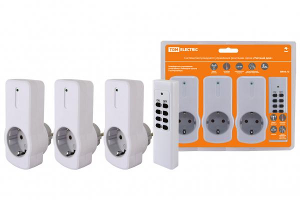 TDM  Умный Дом Комплект для беспроводного управления розетками ПУ3-Р1.3 (3 приемника) SQ1508-0205